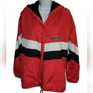 Victoria Secret Pink OHIO STATE BUCKEYES Coaches Jacket Womens XS Hoodie Sherpa